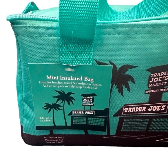 Trader Joe’s Mini Insulated Cooler Lunch Bag Teal - Picture 3 of 3